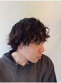 メンズマッシュウルフパーマ