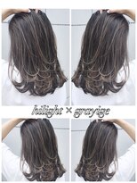 トルネード(TORNADO)&nbsp;外国人風セミロング ハイライトグラデーション グレージュ