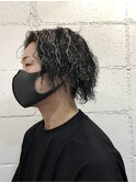 メンズロン毛ツイスパホワイトメッシュサーフパーマスケーター