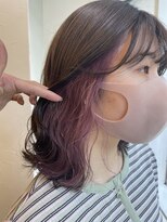 エンレイ(enRei)&nbsp;ナチュラルブラウン×インナーカラーブリーチ暖色カラーボブ