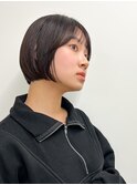 【長谷川】黒髪シースルーバングボブ
