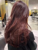 シティ(CITY)&nbsp;チェリーレッドカラー　韓国ヘア　レイヤーカット