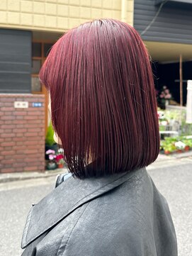 ラレイ ハラジュク(Lalei harajuku) 【白石】ブリーチなしのボルドーボブ