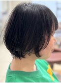 大人可愛いナチュラルストレート エアリーボブ/30代40代50代