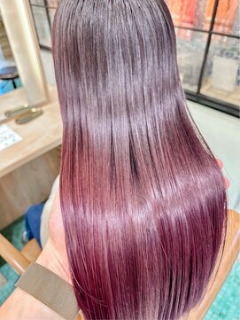 アテナ(ATENA) 髪質改善ストレート＆髪質改善カラー　pink lavender