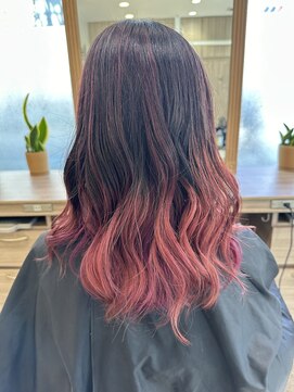アッシュ 等々力店(Ash) バレイヤージュワインレッド
