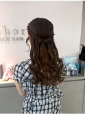 360°かわいいリボンハーフアップ♪ お呼ばれヘア