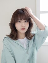 ヘアーメイクパウダー 天王寺寺田町店(Hair make powder) 小顔外ハネミディアムアッシュ20代30代40代くびれミディ韓国ヘア