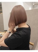 ミルクティーベージュ×ボブ
