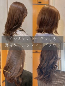 オーガニック リブ 川越(organic+live) 大人可愛いブリーチなし透明感ミルクティーベージュカラー