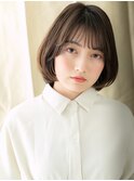 □くすみベージュひし形丸みショートボブ416戸田公園30代40代