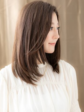 カバーヘア ブリス 上尾西口店(COVER HAIR bliss) チャコールグレー大人美人顔回りレイヤースタイルY上尾30代40代