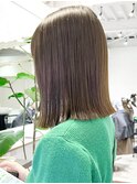 原宿大人ボブ切りっぱなしボブタッセルボブオリーブカーキくすみ