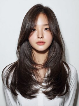 アース 天満橋店(HAIR & MAKE EARTH) 冬の美人見え◎暗髪グレージュカラー×レイヤーカット