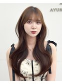 韓国ヘア　レイヤー　顔まわり