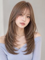 キャパ セントラル 天神 大名店(CAPA central)&nbsp;ミルクティーベージュ レイヤーカット 韓国ヘア 髪質改善 顔周り