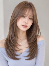 キャパ セントラル 天神 大名店(CAPA central) ミルクティーベージュ レイヤーカット 韓国ヘア 髪質改善 顔周り