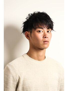 メリケンバーバーショップ フクオカ(MERICAN BARBERSHOP FUK) ソフトツーブロックフェザーマッシュくせ毛風パーマc3