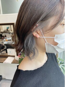 グーフィートーキョー 銀座(Goofy Tokyo) ぷつっとボブ/イヤリングカラー/グレー/ホワイトグレー