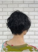 ショートボブ×無造作パーマ