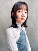 ACE 横浜　顔周り姫バング×ショコラピンク
