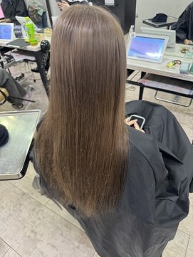 アジールヘア 所沢プロペ通り店(agir hair) ミルクティーグレージュイメチェンシースルーバング前髪所沢韓国