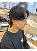 【毛流れニュアンスパーマ×センターパートウルフ】名古屋名駅栄