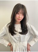 ◎韓国ヘアー顔周りレイヤーおくれ毛前髪名古屋名駅ダブルカラー