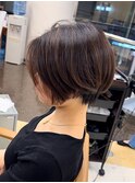40代50代大人丸みショートカット髪質改善ハイライト根元パーマ
