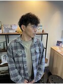 ベリーショート/ダークアッシュ/ニュアンスパーマ/韓国マッシュ