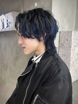 ネイビーブルー グラデーションカラー ウルフ