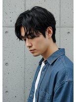 キャンバス バイ ネオリーブ 横浜西口(Canvas by neo.)&nbsp;センターパートニュアンスパーマ黒髪刈り上げ