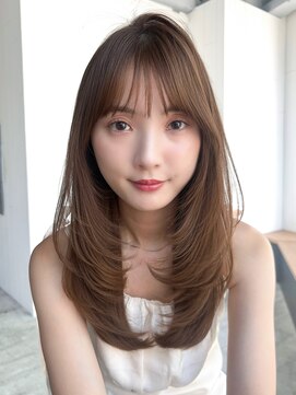 アルバム 池袋(ALBUM) 顔周りレイヤー韓国ヘアフェイスフレーミング暗めカラー_F20978