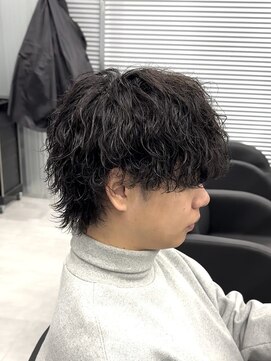 ガオプロデュースバイレボ(gao produced by revo) 波巻きパーマメンズパーマメンズカットウルフツーブロック眉毛