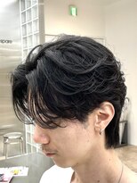 フィフスパーク(fifth PARK)&nbsp;渋谷センターパートフェザーパーマ色気毛流れパーマメンズカット