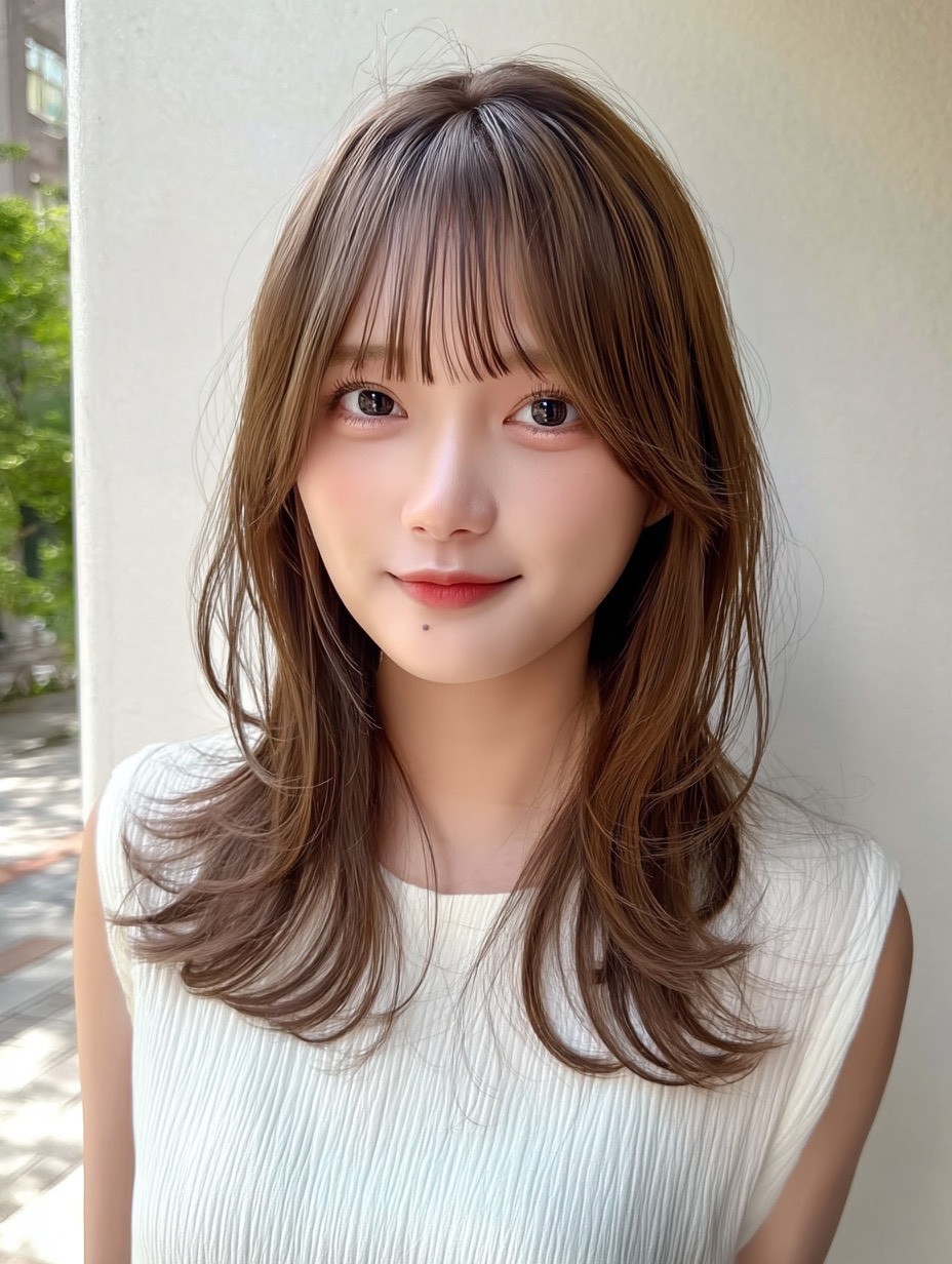 レリーリズ 大阪梅田(Rely Liz) 艶々ラベンダーベージュ　韓国風　暗髪