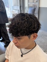 ノイセルヘアー(Noisyle Men's hair) リバースセンターパート/ニュアンスパーマ/ダウンバング/MEN'S◎
