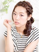 オーガニックサロン フェイス 梅田店(organic salon face) 編み&リボンで可愛く☆淡めアップスタイル