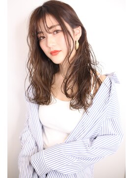 ナトゥーラ 八事店(Natura) 外国人風ロング巻き髪チョコブラウンシースルー前髪大人かわいい