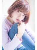 【津賀 涼】ショートグレージュカラーボブウルフココアベージュ
