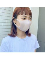 フェンヘアーアイス 中目黒(Fen.hair ici)&nbsp;オレンジ　ブリーチ　切りっぱなしロブ