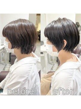 アンサム 三軒茶屋(UNSOME) おすすめ丸みショートボブ/アッシュカラー/豊岡