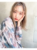 ナチュラルバング×透け感ミルクティーベージュ