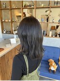 オリーブベージュ×波巻き