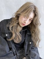 アイティーバイアルバム 八王子店(IT by ALBUM)&nbsp;波ウェーブロング_斜めバンググレージュカラーシルキー_29197