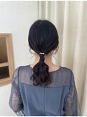 ローポニー ポニー 金箔ヘア 参列ヘア ドレスヘア