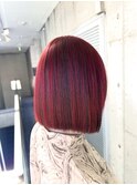 #アンブレラカラー#チェリーレッド#ボブ#10代#20代#高知