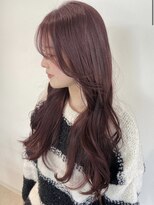 チル 福井駅前店(Chill)&nbsp;福井レイヤーカット韓国ブリーチなしダブルカラーワインレッド