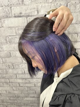 イリエ 川口(irier) ミニボブ×インナーブルーラベンダー