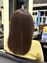 伸ばしかけヘア　ラベンダー　ベージュ　ツヤカラー